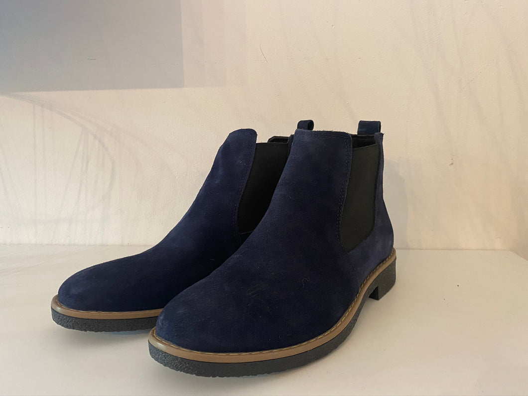 Damen Wild Leder Chalsea Boots Stiefel Stiefeletten in Blau Größe 37