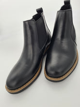 Lade das Bild in den Galerie-Viewer, Damen Leder Chalsea Boots Gefüttert Stiefel Stiefeletten in Schwarz Größe 36-42
