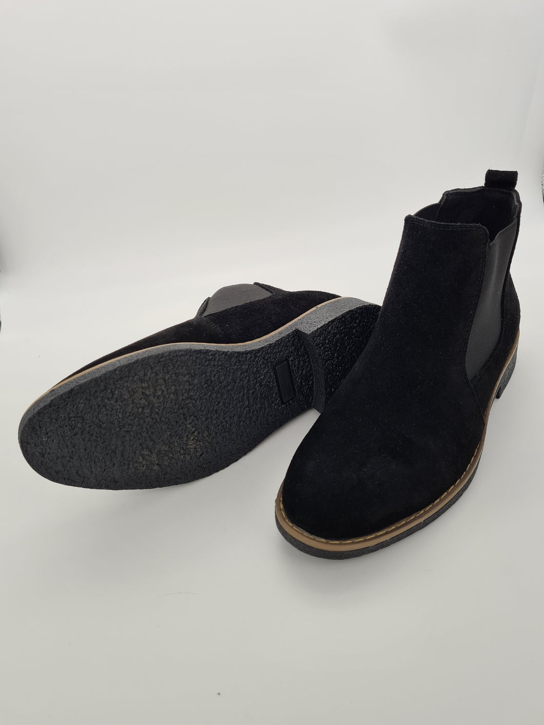 Damen Wild Leder Chalsea Boots Stiefel Stiefeletten in Schwarz Größe 36-42