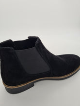 Lade das Bild in den Galerie-Viewer, Damen Wild Leder Chalsea Boots Gefüttert Stiefel Stiefeletten in Schwarz Größe 36-42

