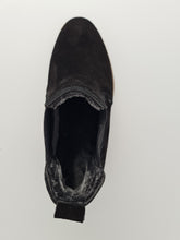 Lade das Bild in den Galerie-Viewer, Damen Wild Leder Chalsea Boots Gefüttert Stiefel Stiefeletten in Schwarz Größe 36-42
