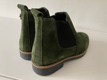 Lade das Bild in den Galerie-Viewer, Damen Stiefel wild Leder Chelsea Boots Stiefeletten Grün Größe 37
