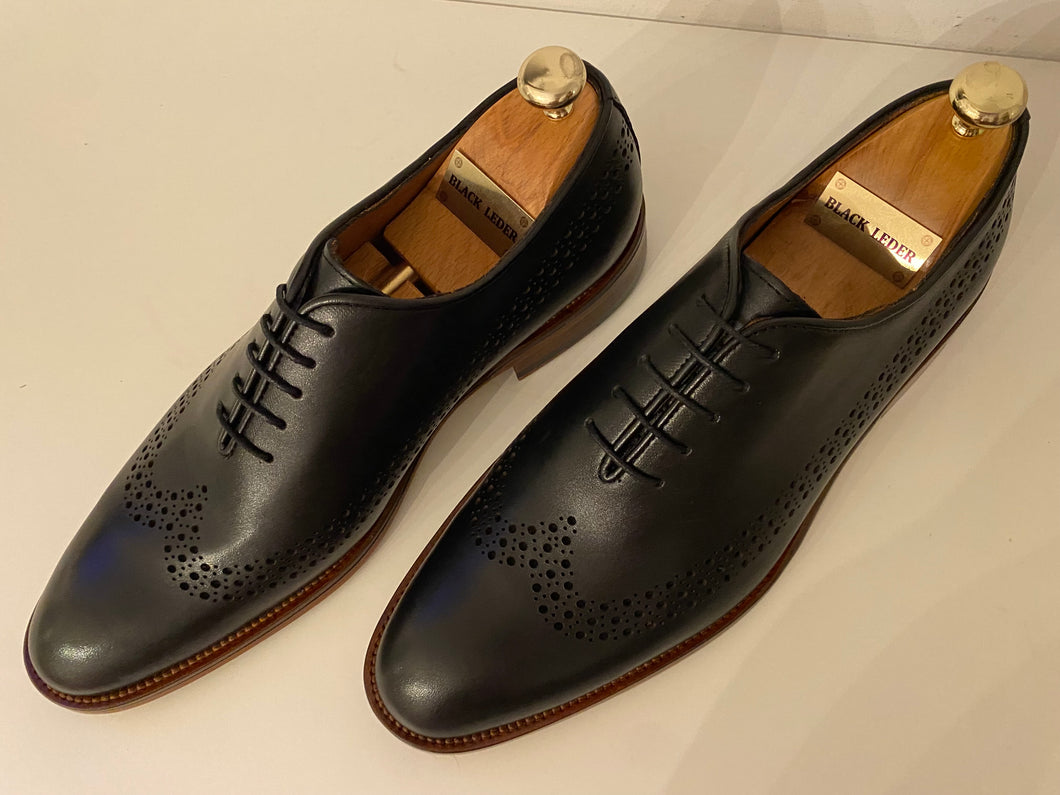 Leder Schuhe mit Schnüren in Schwarz Elegant Business