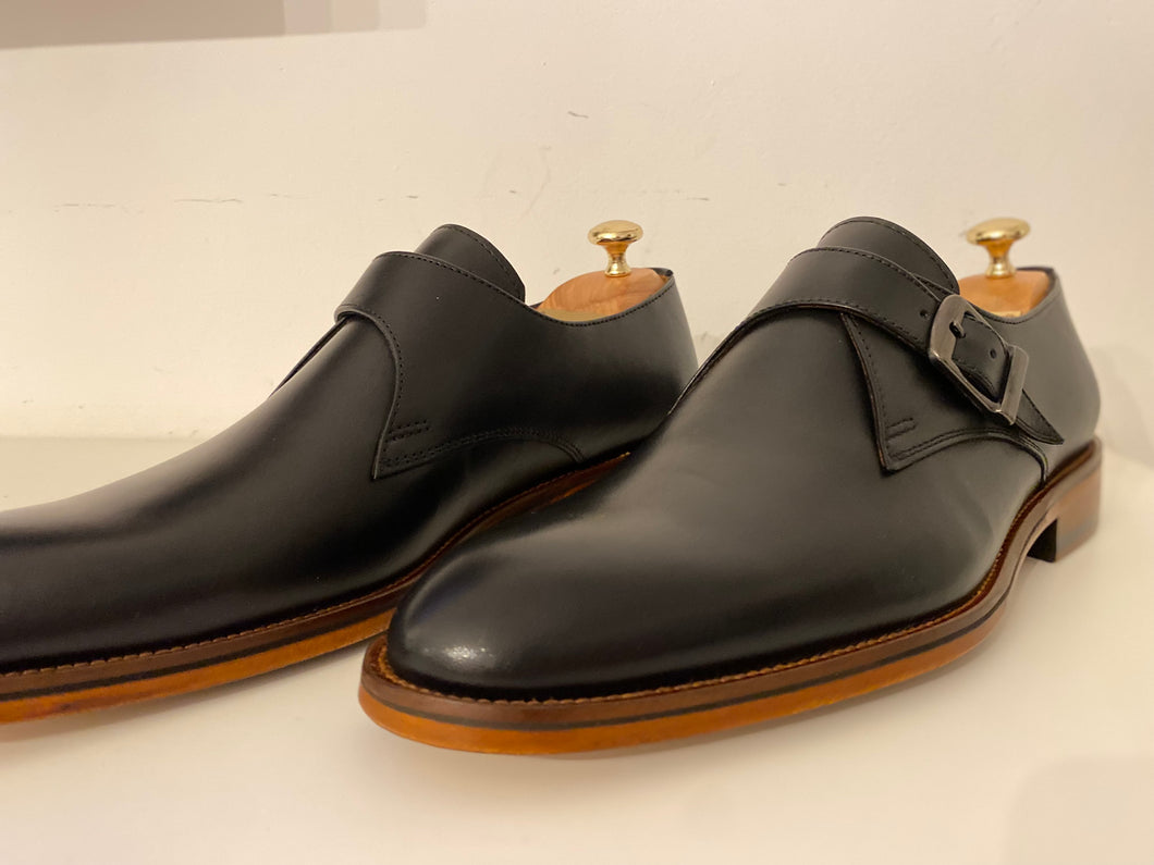 Leder Schuhe mit schnalle in Schwarz Elegant Business