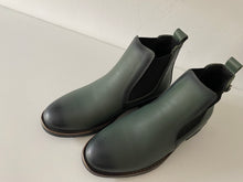 Lade das Bild in den Galerie-Viewer, Damen Stiefel Leder Chelsea Boots Stiefeletten Grün Größe 37
